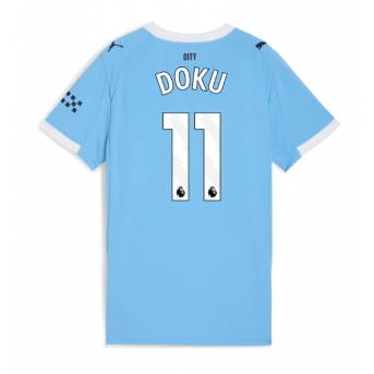 Billige Fotballdrakt Manchester City Jeremy Doku #11 Replika Hjemmedrakt Dame 2025-26 Kortermet